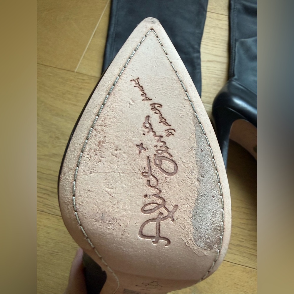 Alice + Olivia DAE Stretch Over The Knee Boots Black Leather Size US 8 Rare - Picture 8 of 14